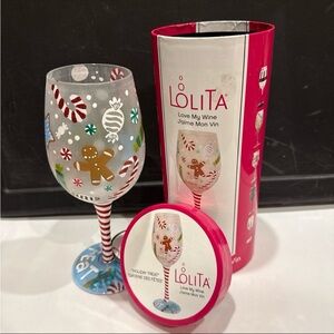 Lolita Holiday Treat Candy and Gingerbread Wine Glass